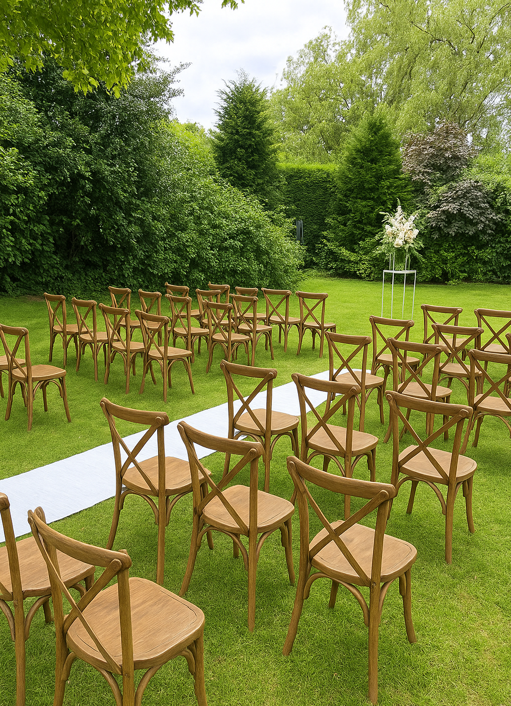 Houten stoelen huren bruiloft