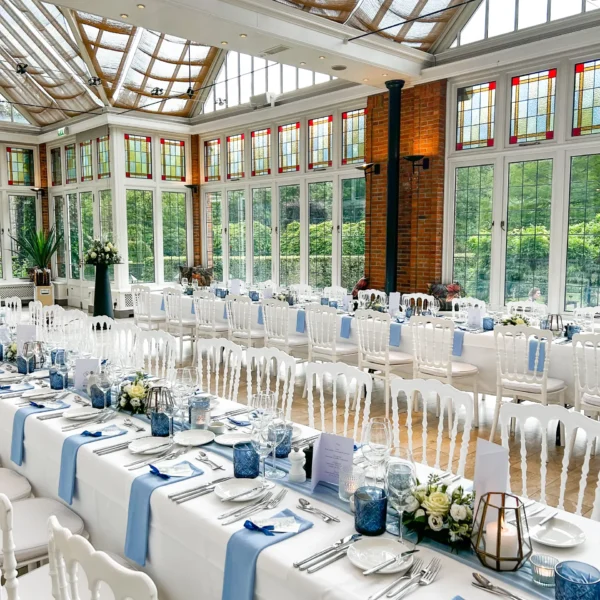 Lichtblauw linnen servet - Afbeelding 3